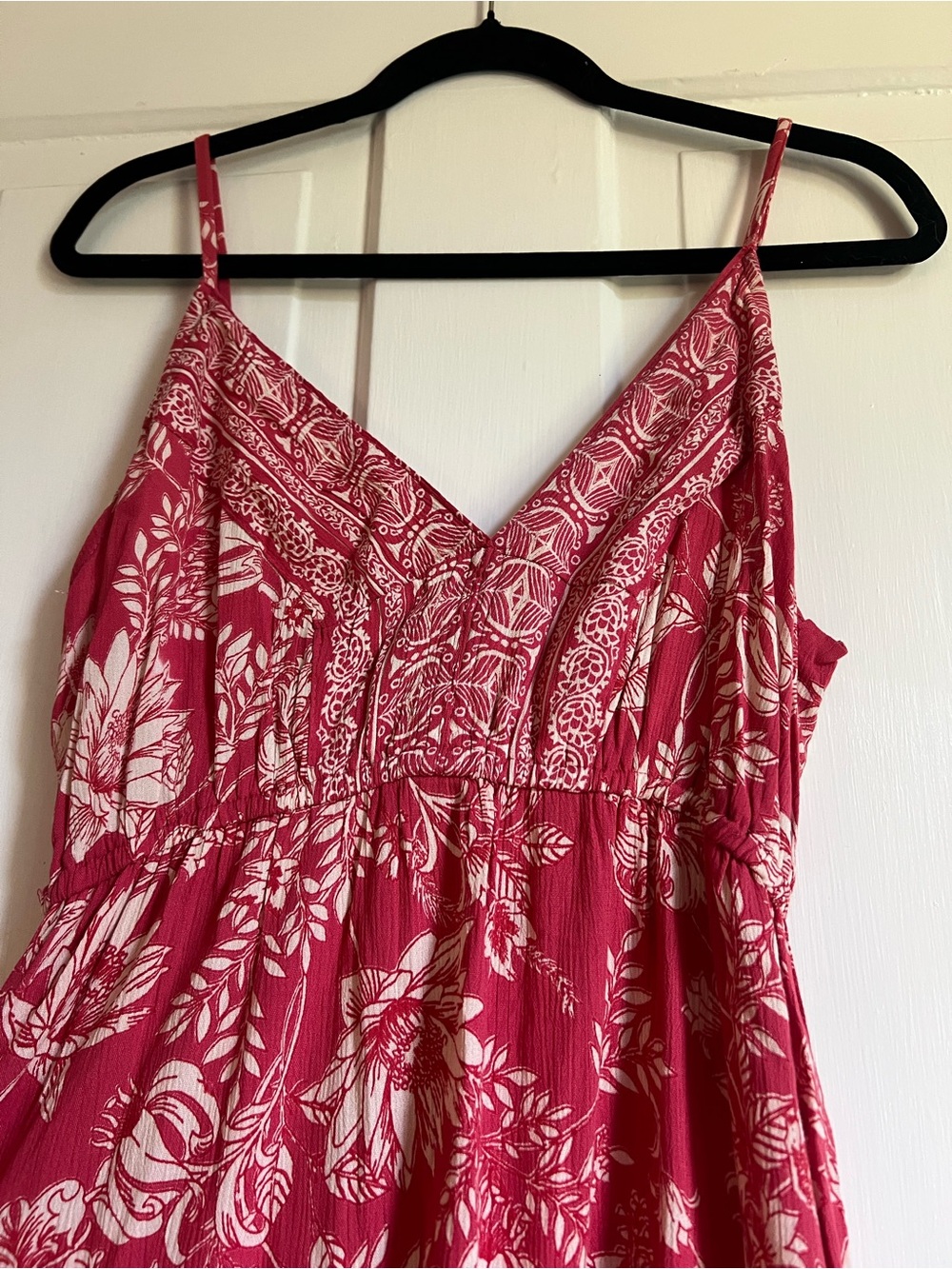 Angie Floral High-Low Spaghetti Strap Dress in Pink - Picture 3 of 4